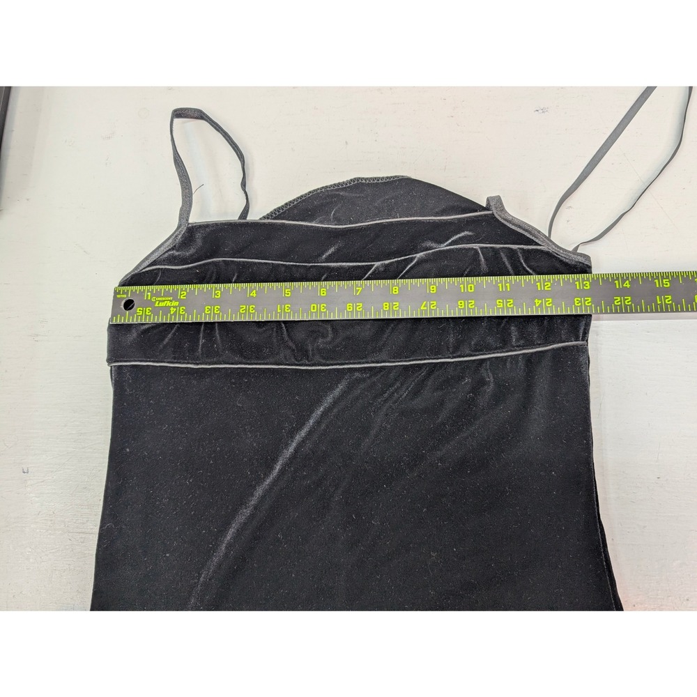 Vtg Byer Too California Mini Dress Sz S Black Velvet Spaghetti Strap Square Neck - Picture 7 of 11